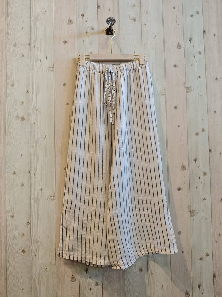 Linen & More – Großhandel Hose – Damen – REF 63801 Hose aus 100 % Leinen mit Streifen2