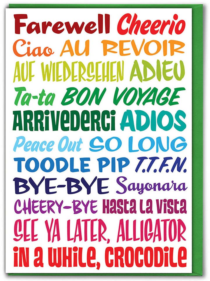 Funny Leaving Card - Bon Voyage In A While Crocodile for wholesale by Brainbox Candy