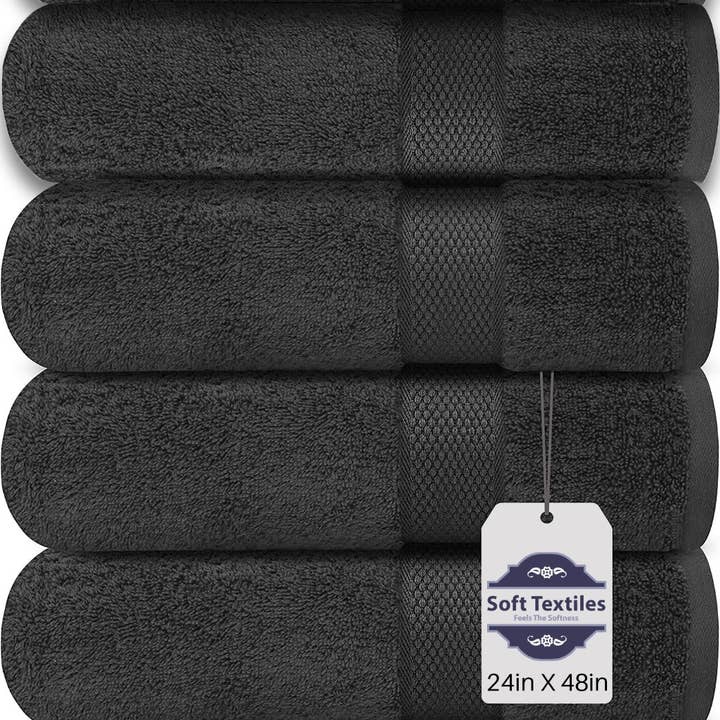 Soft Textiles - Wholesale Towel Set - SOFT TEXTILES BATH TOWEL 6 PACK 100% COTTON RING SPUN BATH TOWELS SET 24X48 INCHES1