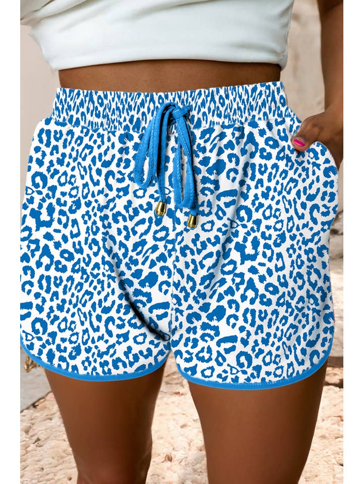 Little Daisy Closet - Wholesale Shorts - Women's - LDC Leopard Elastic Waist Lace up Contrast Trim Casual Short5