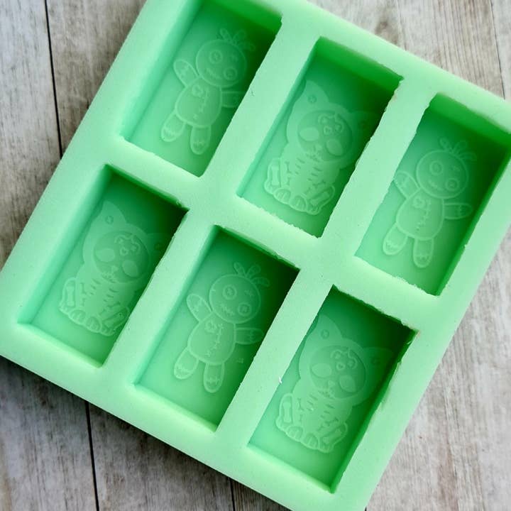 Halloween Voodoo Doll Cat Skellington Wax Sample Box Mould for wholesale by The Mould King