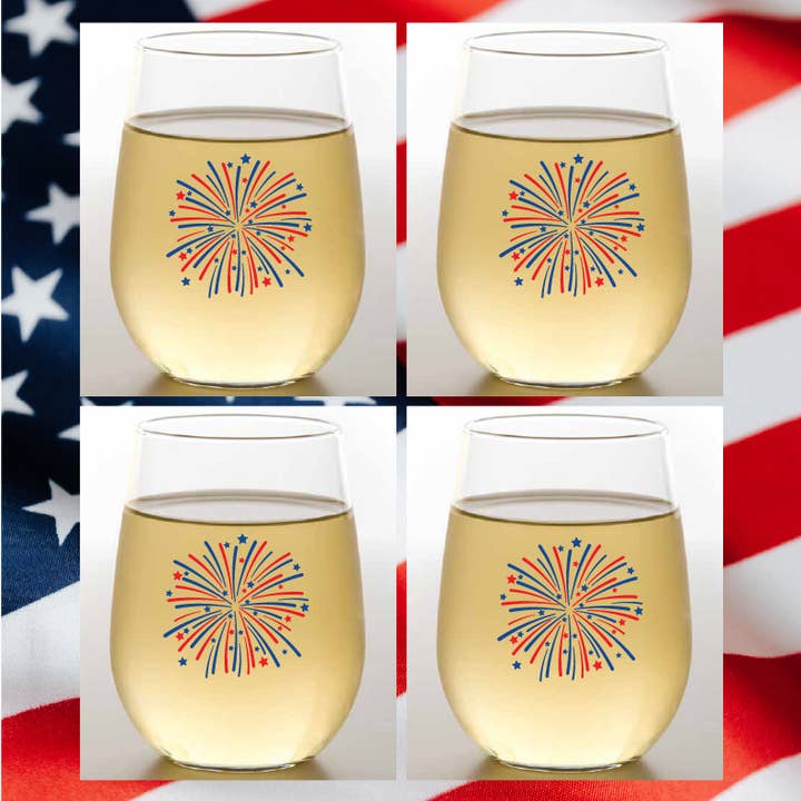 Wine-Oh! - Wholesale Wine Glass - FIREWORKS Unbreakable Stemless TRITAN Plastic Wine Glasses