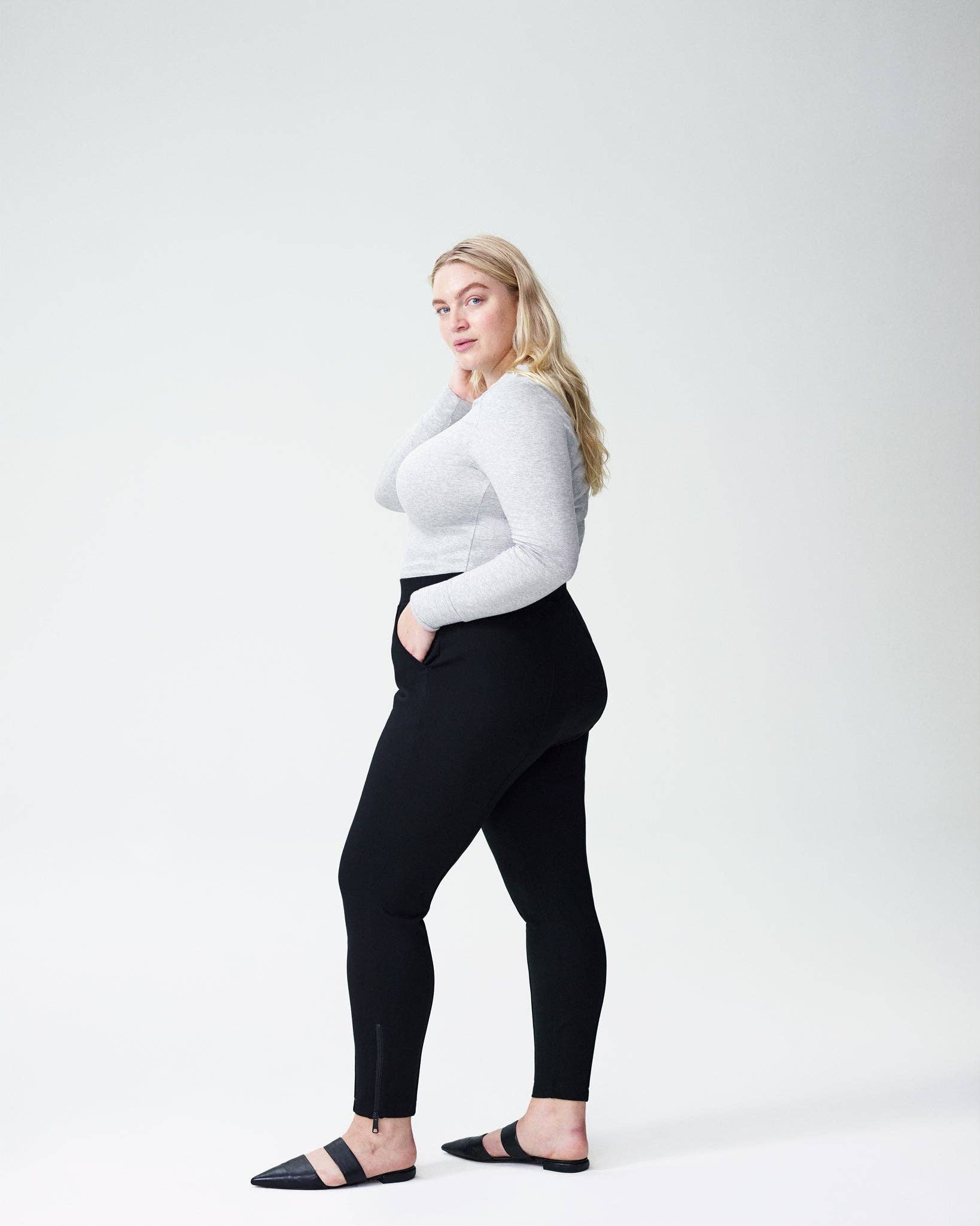 Moro Pintuck Pocket Ponte Pants - Black for wholesale on Faire1