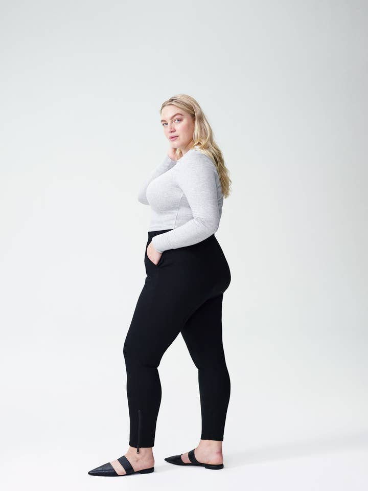 Moro Pintuck Pocket Ponte Pants - Black for wholesale on Faire1