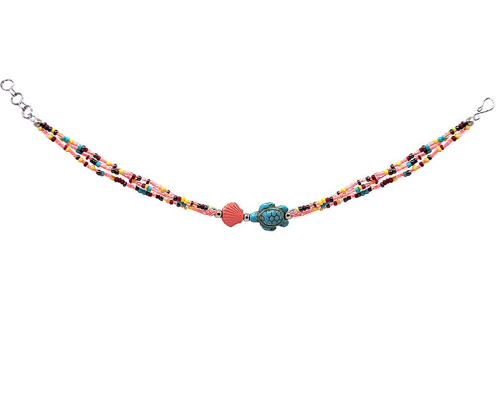 Pichincha - Wholesale Anklet - Sea Turtle Shell Beaded Multi Strand Anklet6