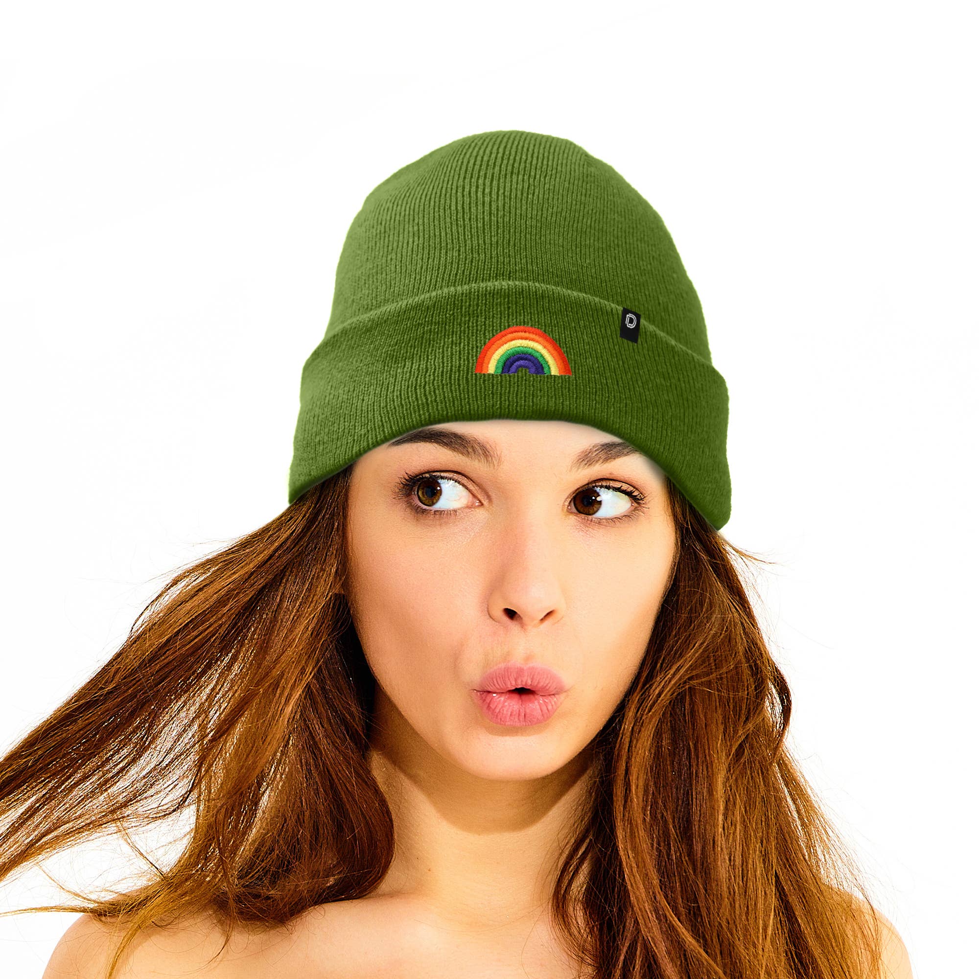 Dalix - Wholesale Beanie - Women's - Dalix Embroidered Rainbow Beanie Cap Cuffed Knit Hat Women58