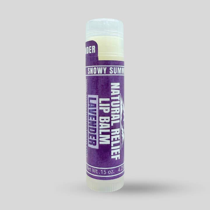 Snowy Summit Natural Relief Lavender Lip Balm for wholesale by Snowy Summit