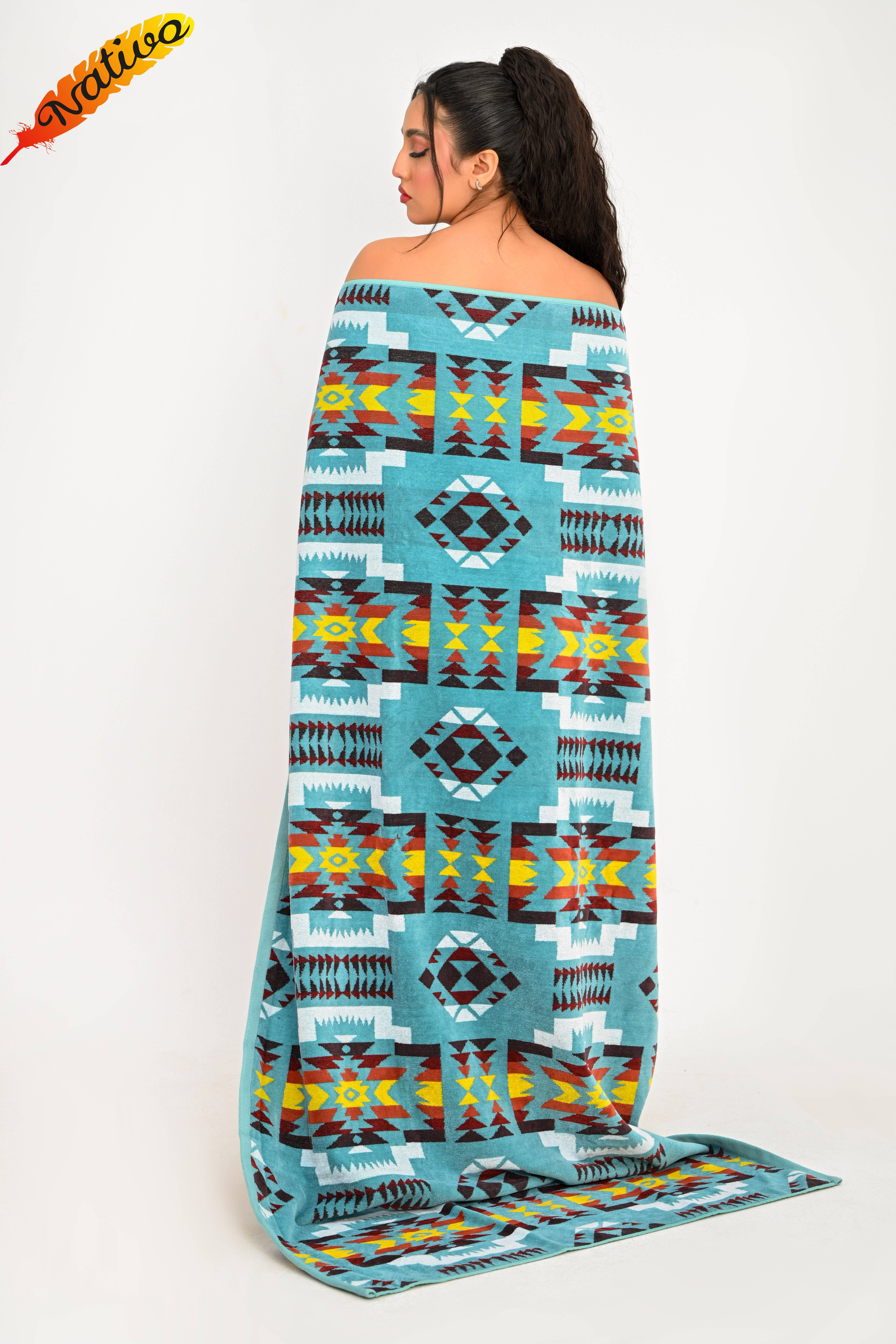 Nativo - Wholesale Strandlaken - Strandlaken Santa Fe Sky Blue2