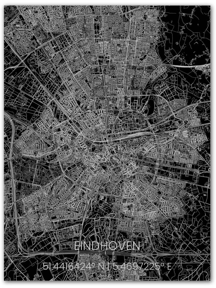 Metal Stadtplan Eindhoven für den Großhandel von Brandthout.
