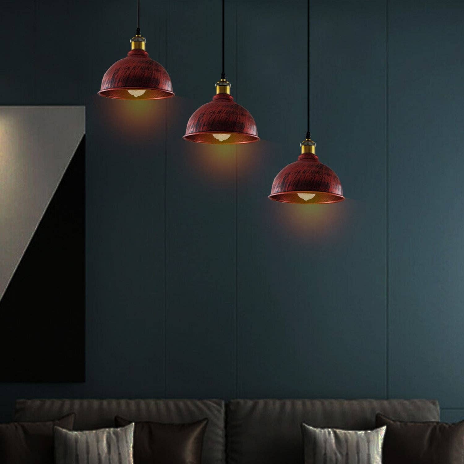 Ledsone – Engroshandel Lysekrone/pendellampe – Vintage Industrial børstet kobber indendørs hængende justerbar10