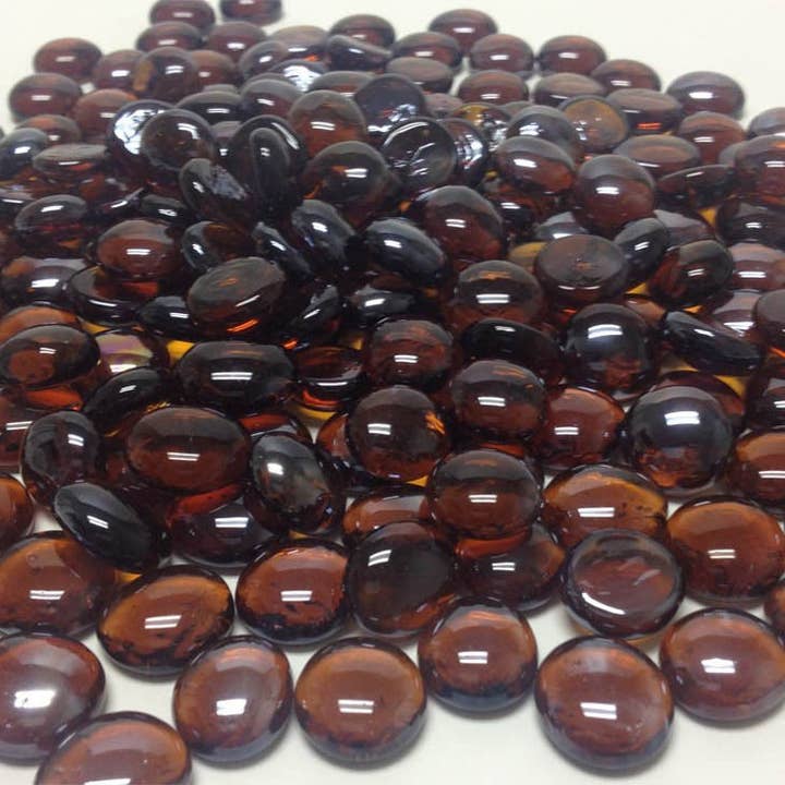 WGV International - Wholesale Decorative Tabletop Object - WGV Decorative Flat Glass Marble Vase Filler - Brown