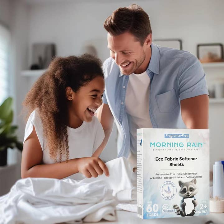 Morning Rain - Wholesale Fabric Softener - Softener Sheets New Formul Fragrance-Free 60 loads6