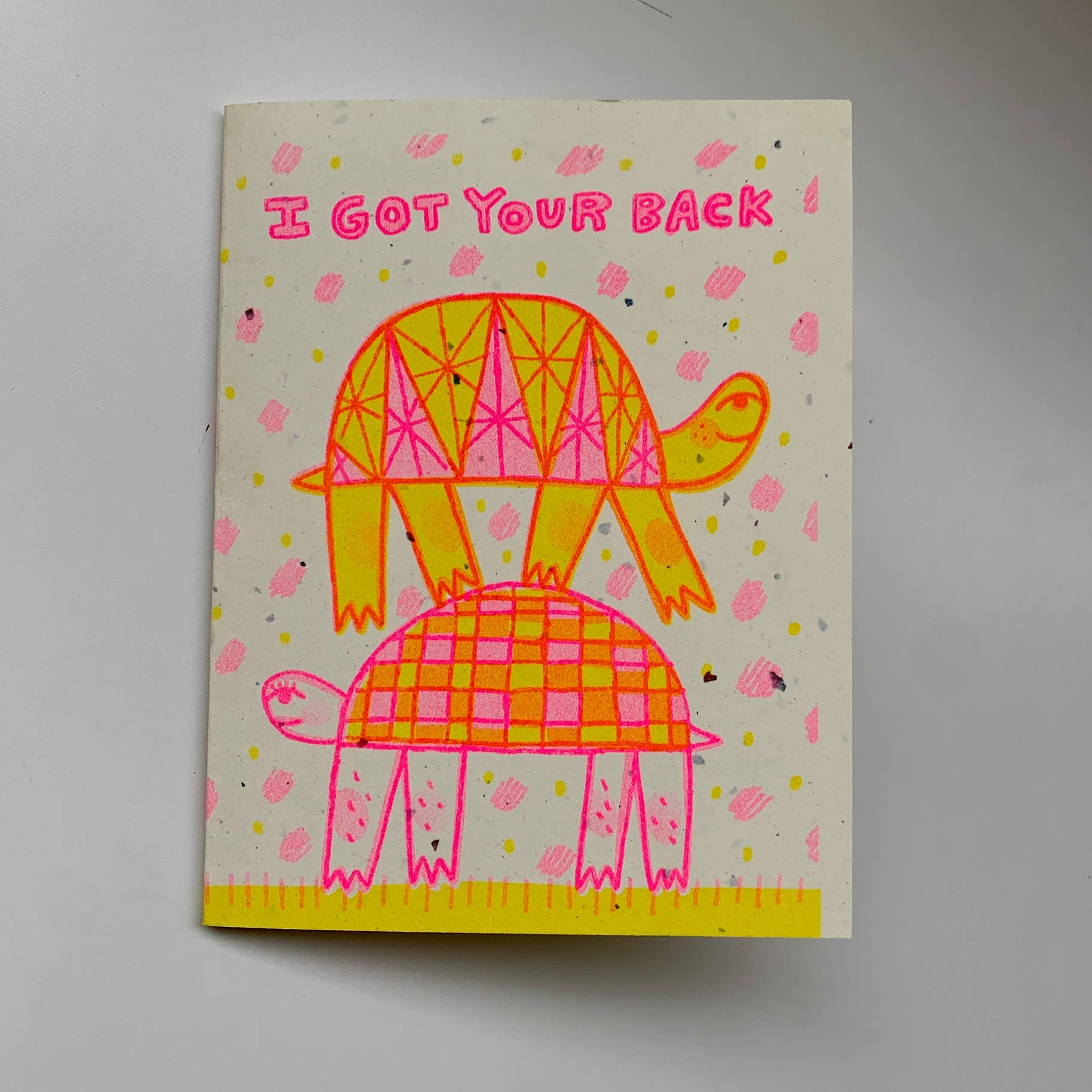 Lili Todd Art - Wholesale Friendship Card - I Got Your Back Turtles Risograph Greeting Card - Friends2