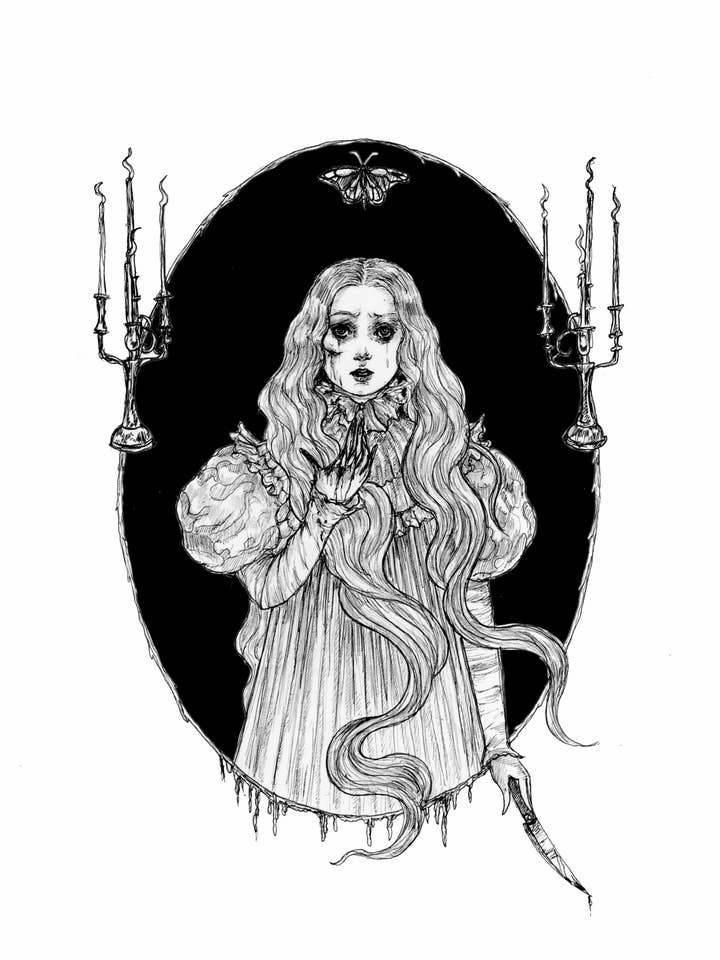 Edith- fine art print- dark art, victorian, gothic romance for wholesale by Mary Syring