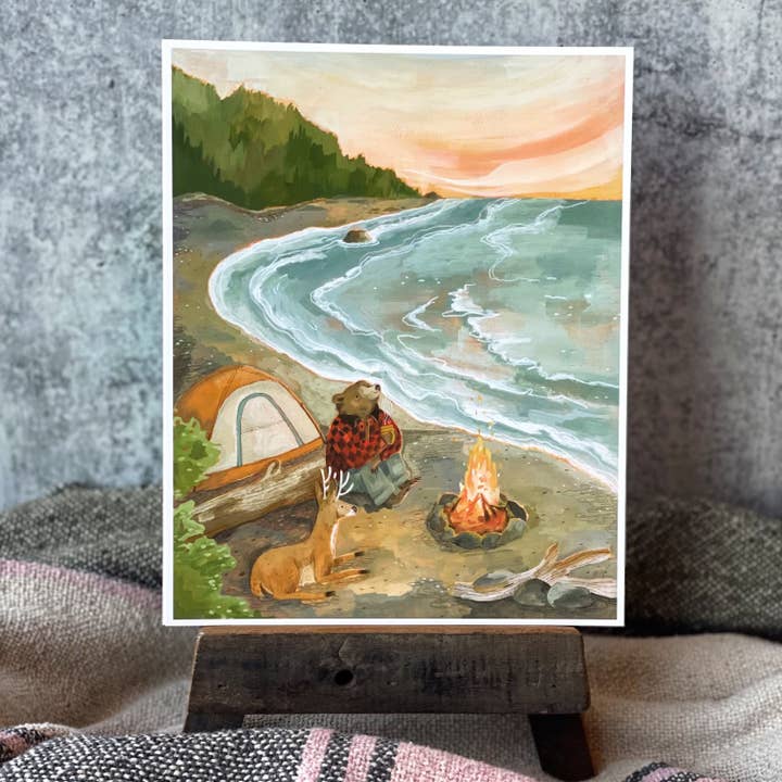 Strand Camping Print for engroshandel hos Canyon & Cove Art