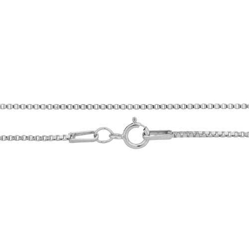 Plazko - Wholesale Link & Chain Necklace - Box Chain Sterling Silver 1mm 18" W/ Spring Ring - 1pc0