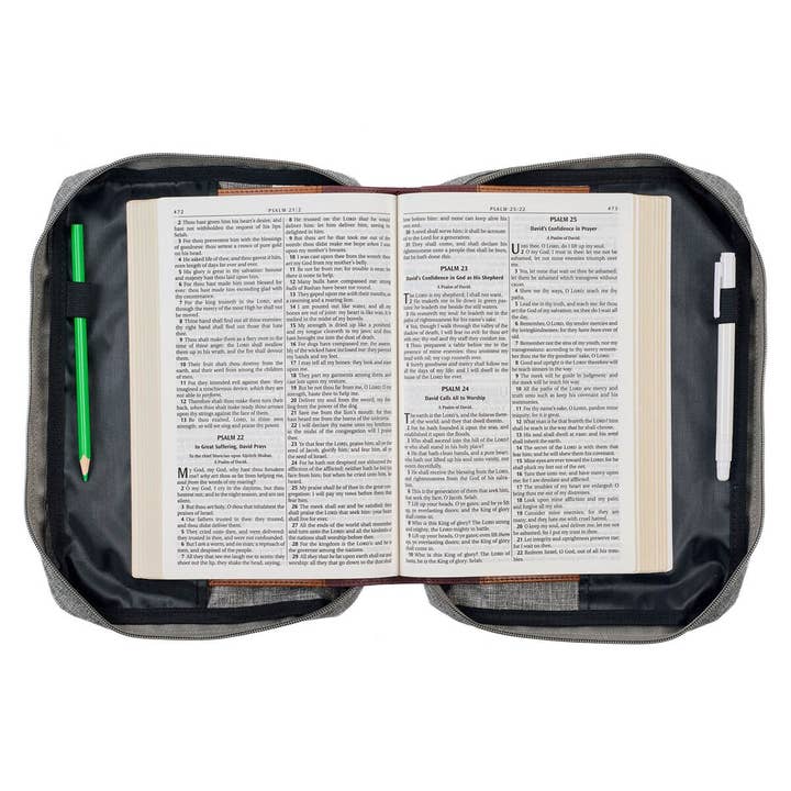 Christian Art Gifts - Wholesale Bible Cover - Bible Cover Value Gray Strong & Courageous Jsh. 1:94