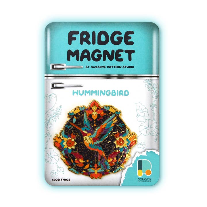 Hummingbird - Decorative Fridge Magnet for wholesale by Awesome Pattern Studio