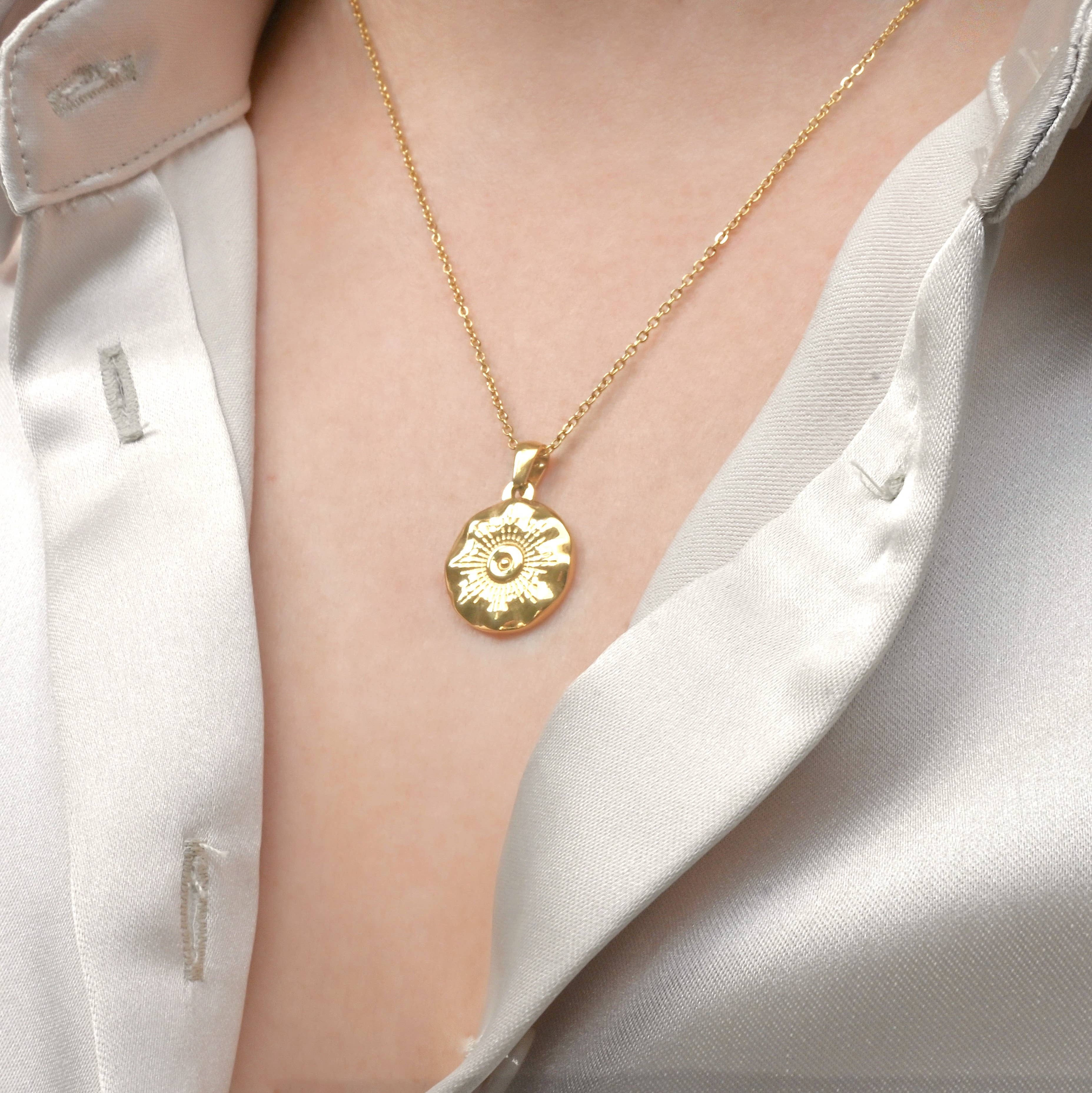 Blueyejewelry - Wholesale Pendant/Charm Necklace - Vintage Style Sun Necklace - Sun Burst Coin Necklace5