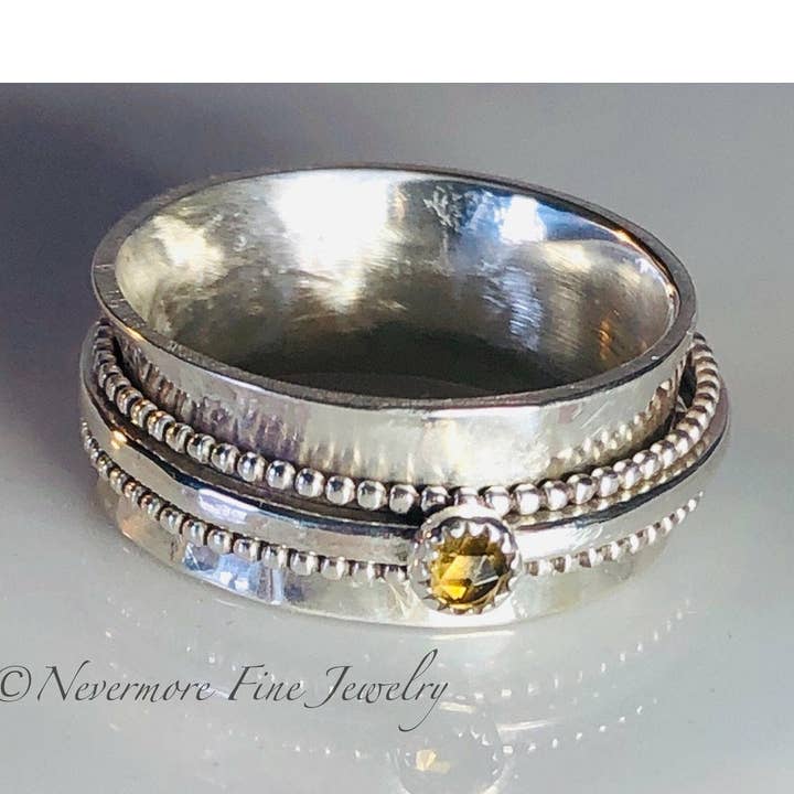 Bague spinner Citrine pour la vente par Nevermore Fine Jewelry