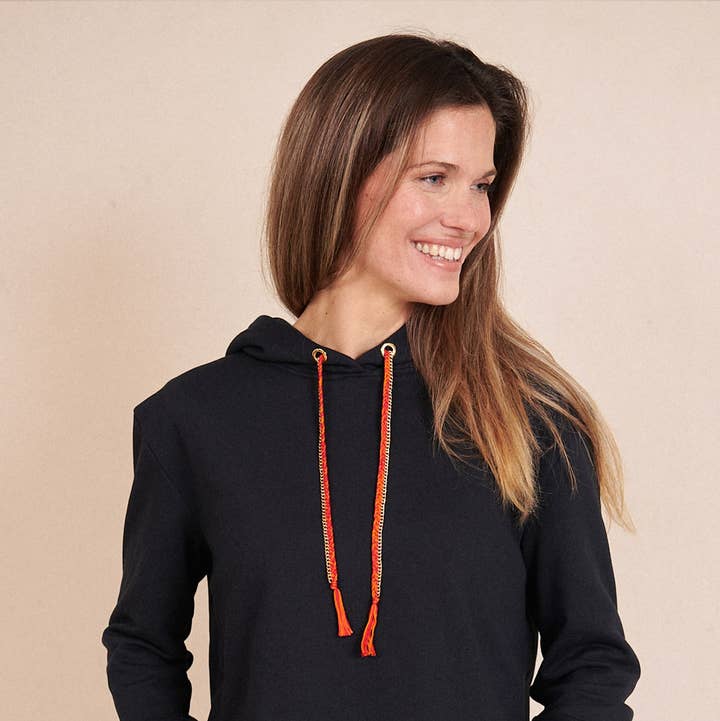 ALIYAH Black Hoodie for wholesale by INADEA