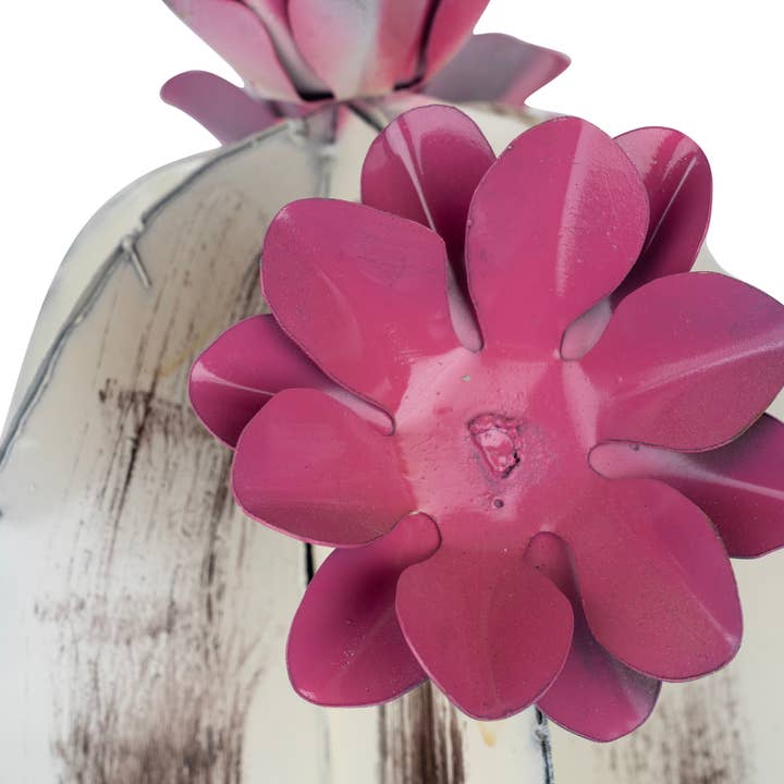 My Amigos Imports - Venta al por mayor Adornos/decoración de exteriores - Decoración Yuma Metal con diseño de cactus para jardín y desierto, tres tamaños, en blanco