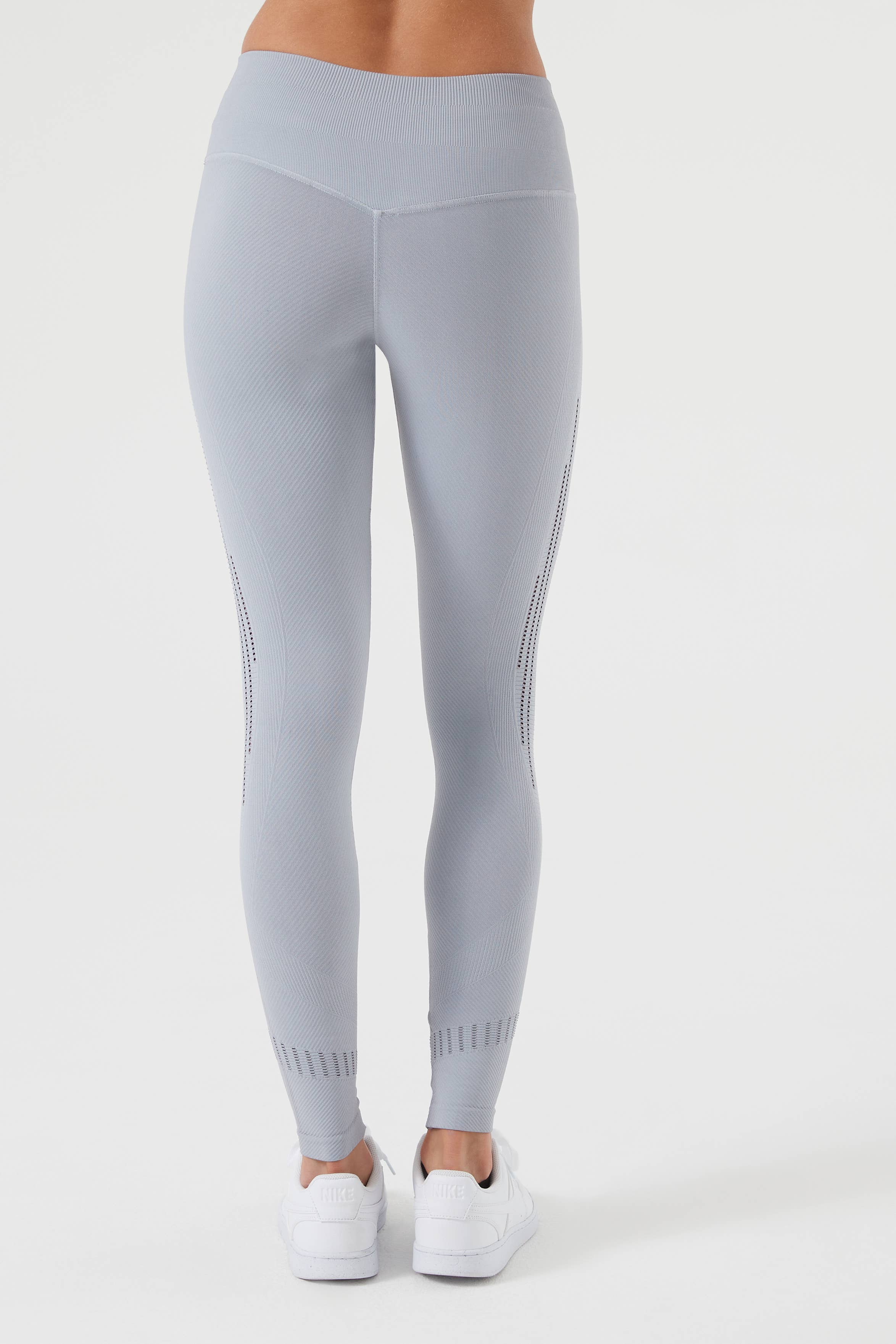 Sky Grau Sexy nahtlose Double-Up-Leggings mit hoher Taille für den Großhandel auf Faire1