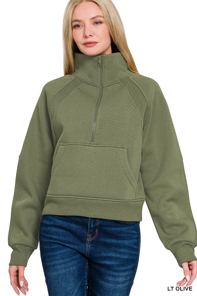 42POPS - Wholesale Sweatshirt - Women's - `.Half Zip Cropped Pullover11