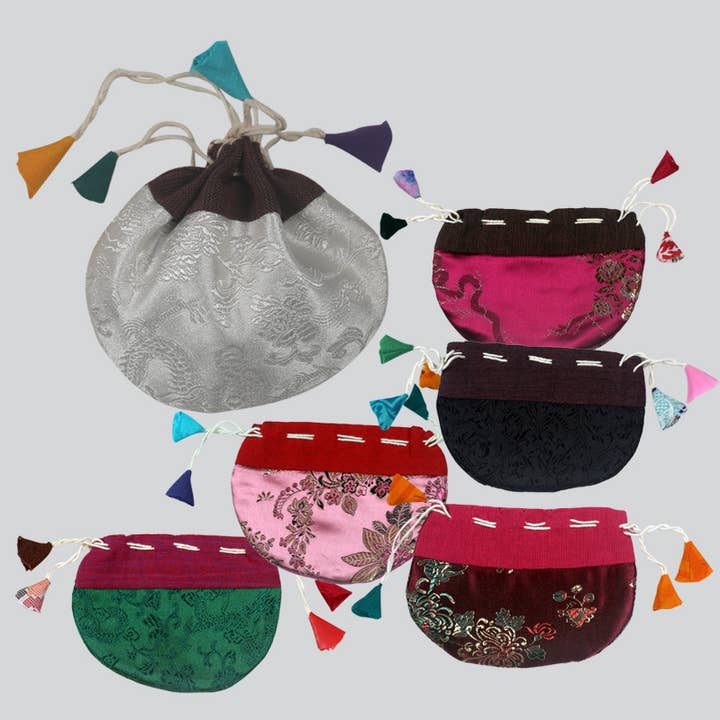 Kathmandu Imports - Wholesale Pouch – Women’s - Silk-Cotton Blend Women's Accessory Pouch Pouch (TAL-01)0