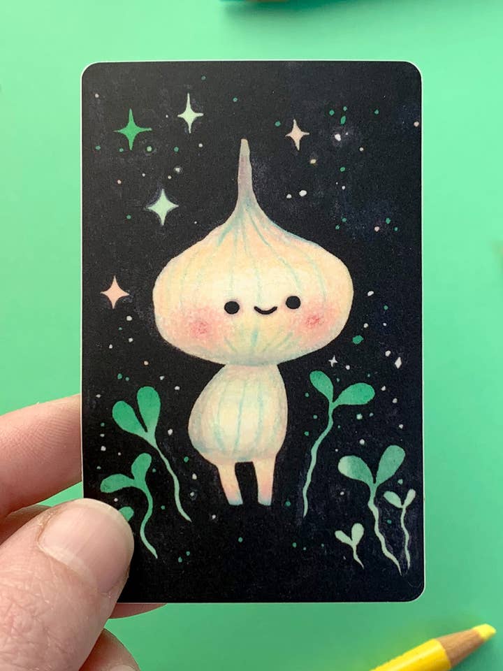 One Wee Garlic - Travel Card Vinyl Sticker for wholesale by Hannakin