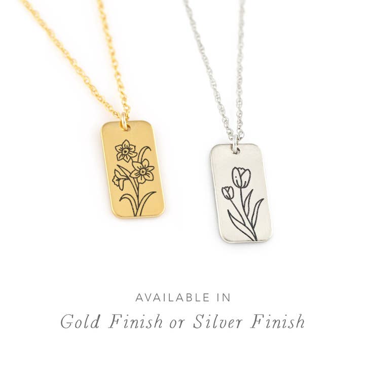Delezhen - Wholesale Pendant/Charm Necklace - May Lily Birth Flower Pendant Necklace Personalized Jewelry