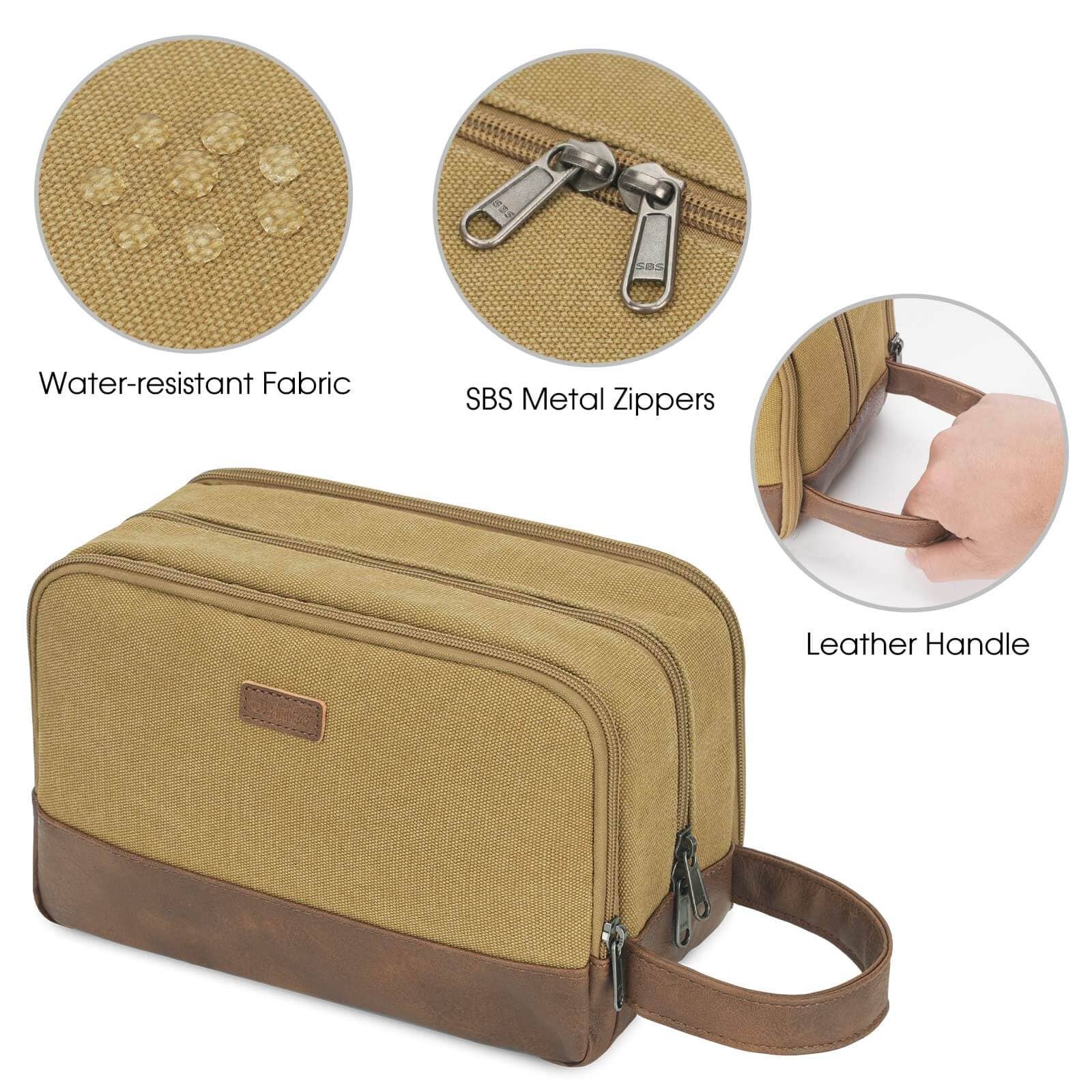 wandf - Wholesale Toiletry Bag - Men's - Canvas Travel Toiletry Shaving Bag Hanging Dopp Kit Unisex59