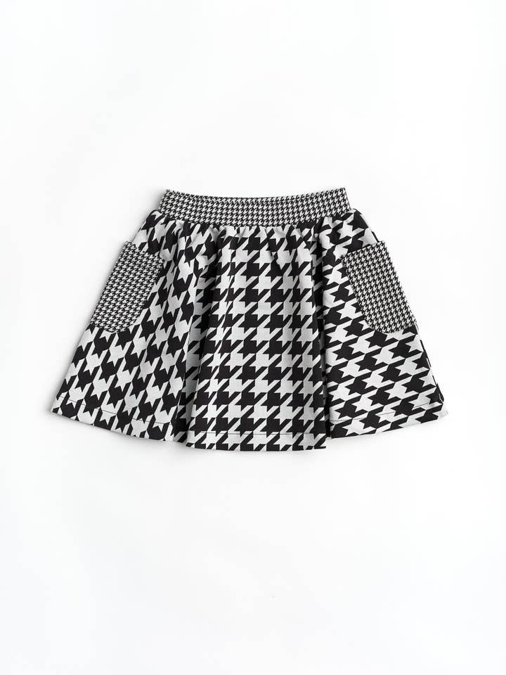 Houndstooth Sharp Dressed Skater Skirt for wholesale on Faire0