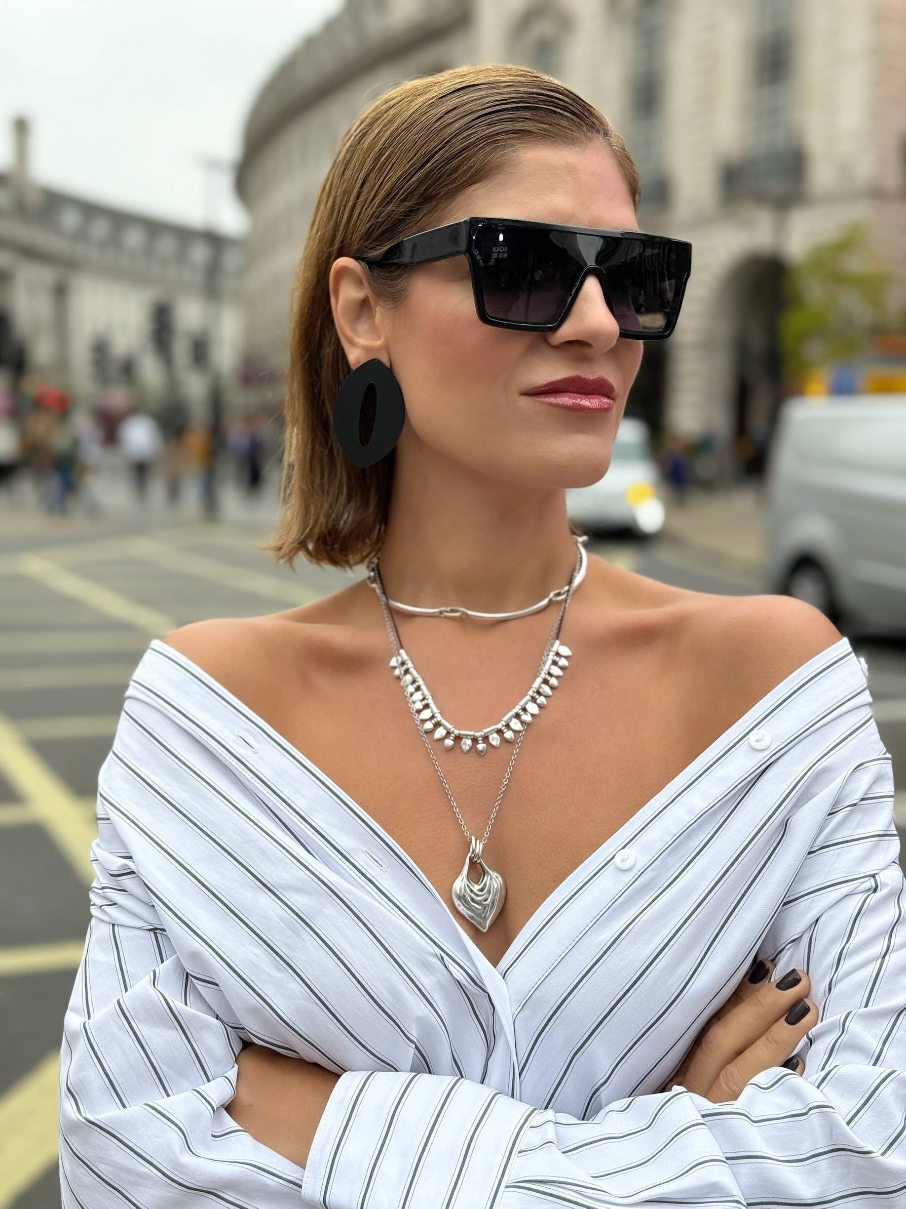 Christina Christi - Venta al por mayor Juegos de joyas - Conjunto de Collares en Capas Plateados (3 Piezas), Colgantes Boho, Corazón2