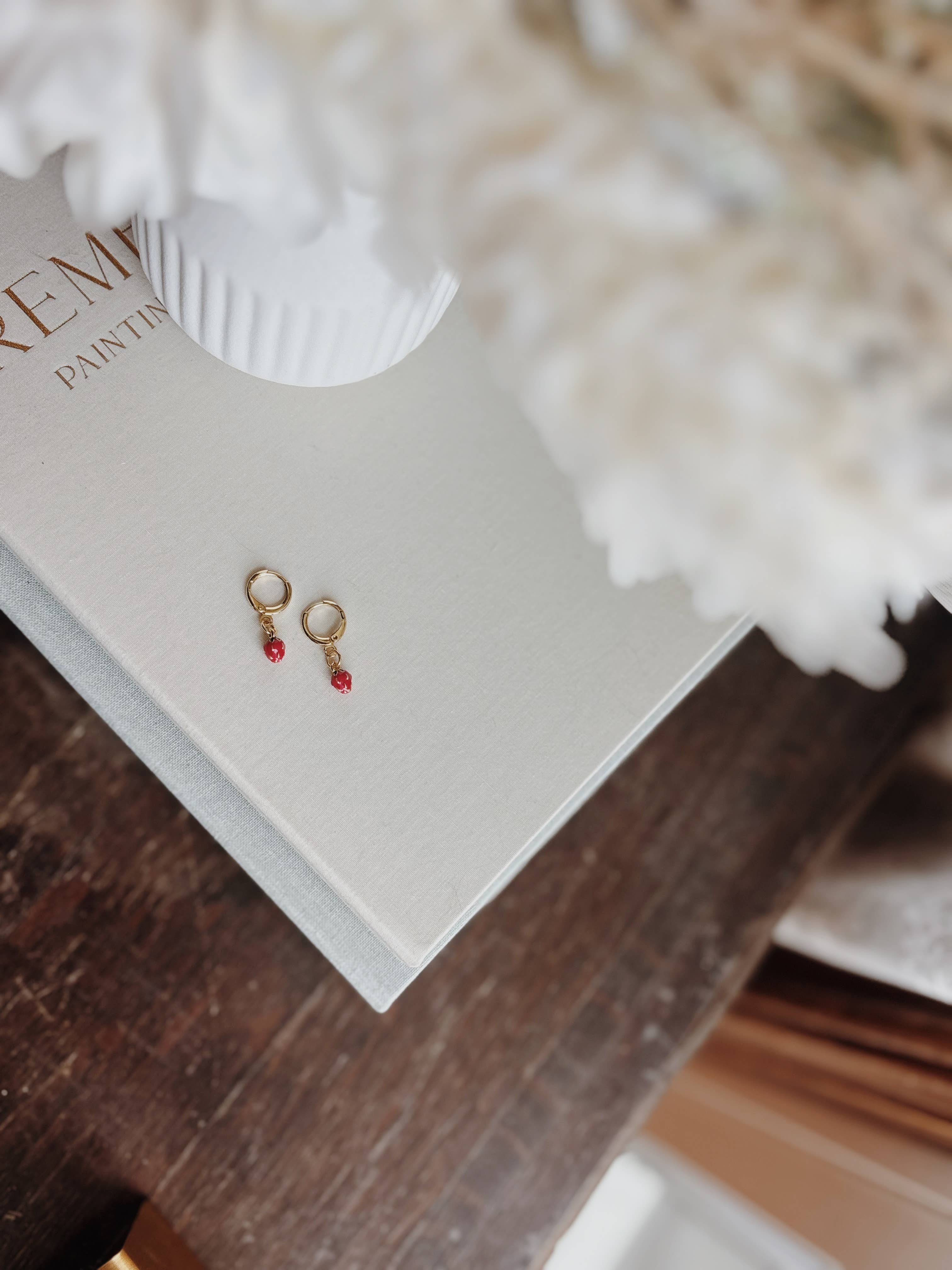 Two Daisies Retail - Wholesale Huggie Earrings - Strawberry Delight Huggies