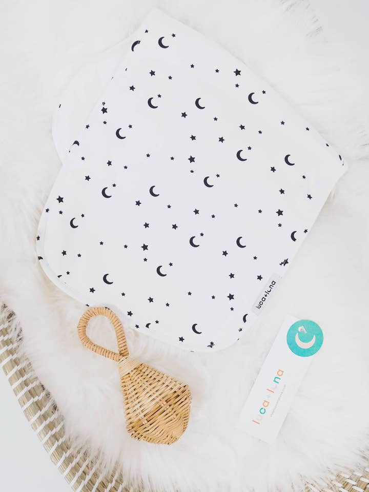 La Luna Burp Cloth for wholesale by Luca + Luna LLC
