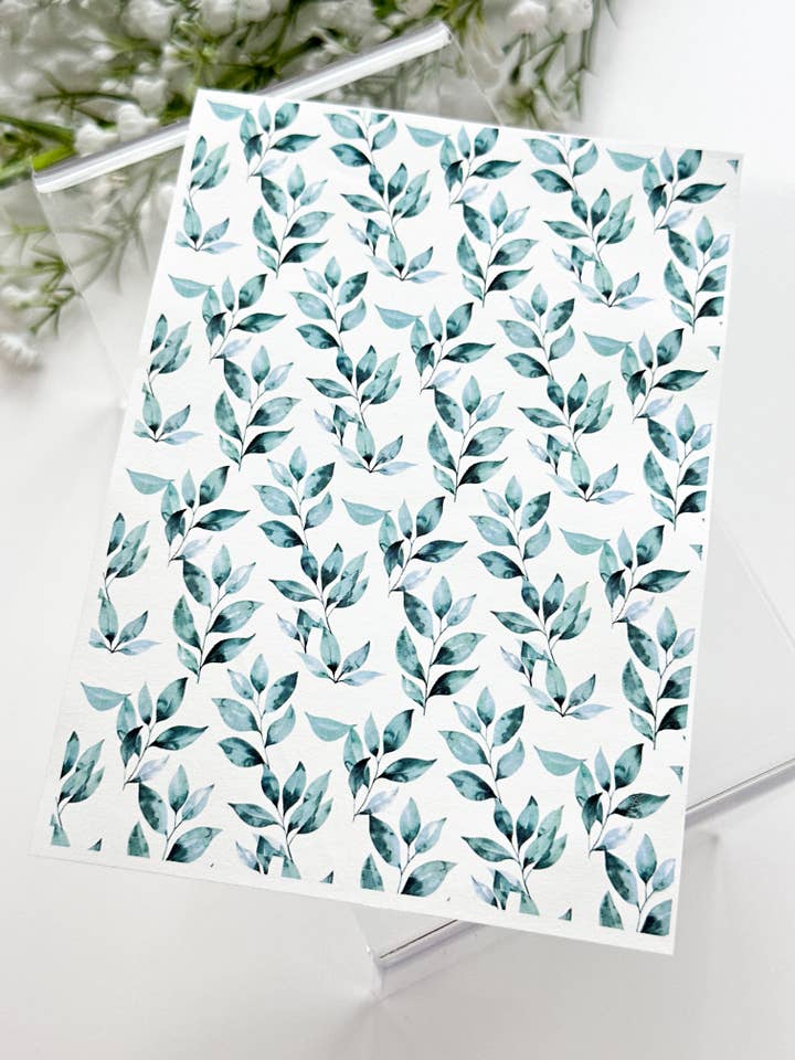 Transfer Paper 383 Watercolor Leaves #3 | Image Water Transfer for wholesale by Tera Clay