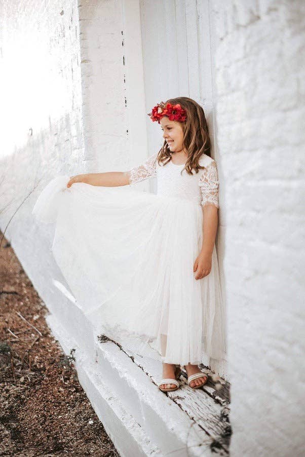 A Little Lacey - Wholesale Dress - Kids - Maia White Lace Dress7