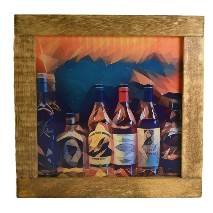 Bourbon Bottles Classic Deco Light Up Shadowbox for wholesale by Layne Wilson