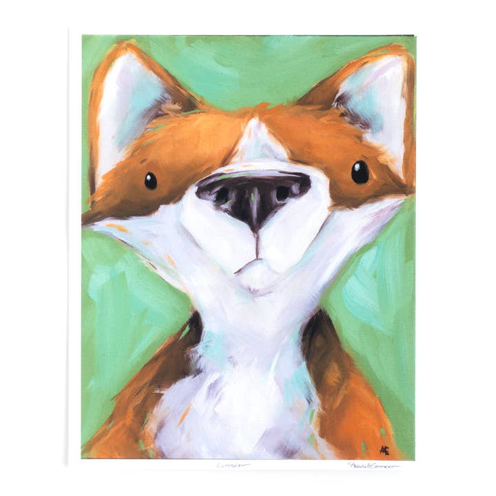 Cuthbert the Corgi/Fox | Art Print for wholesale by Abigail Emmert Art