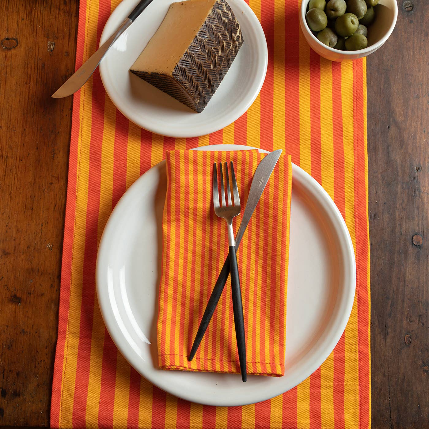 Chelsea Fay - Wholesale Table Runner - Table Runner - Red & Yellow Stripes2