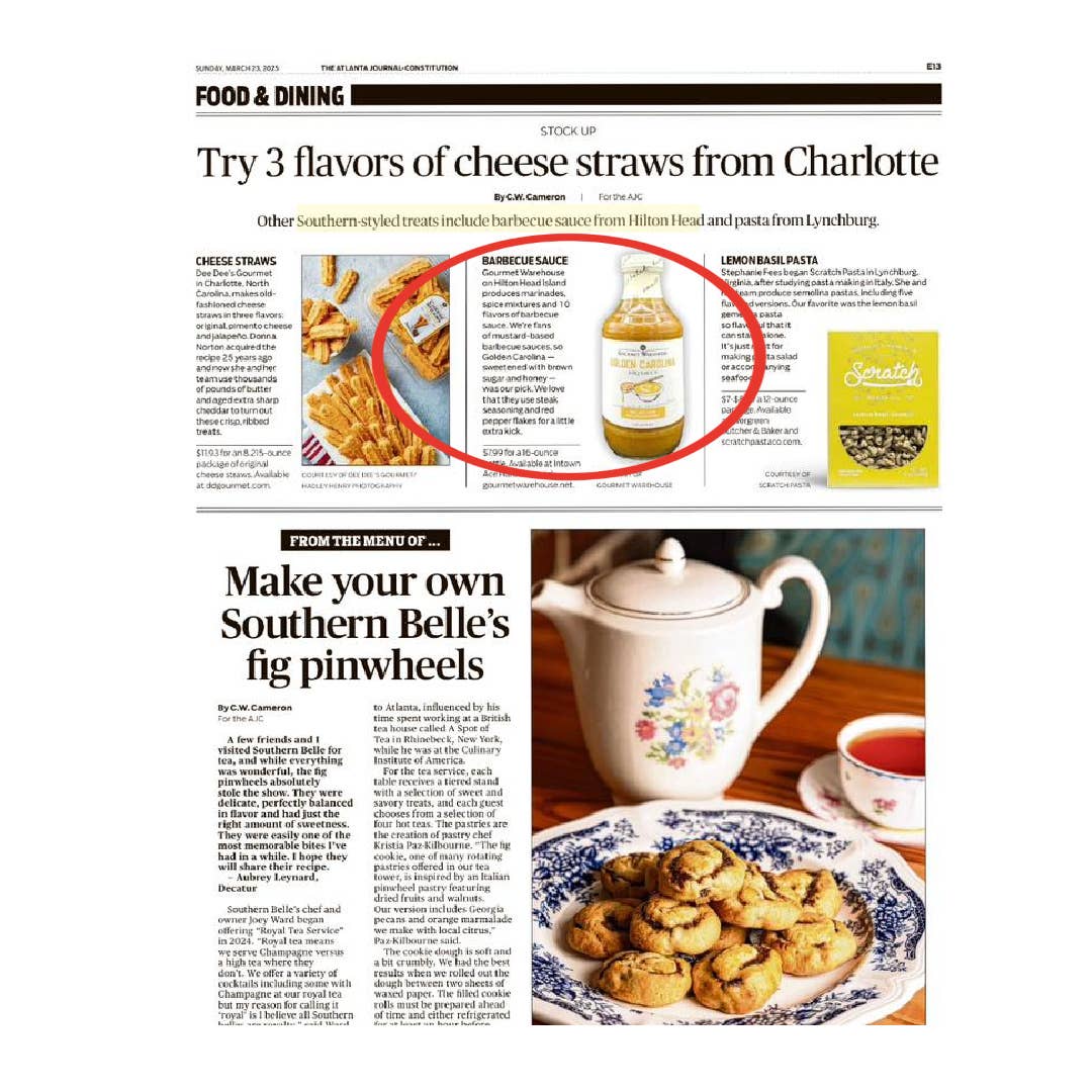 Gourmet Warehouse Brands - Wholesale BBQ Sauce - Gourmet Warehouse Golden Carolina BBQ Sauce11