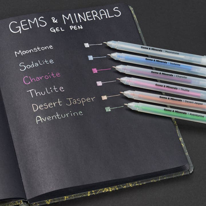 Cognitive Surplus - Wholesale Pen - Gems & Minerals High-Opacity Gel Pens Pack (Case of 6)
