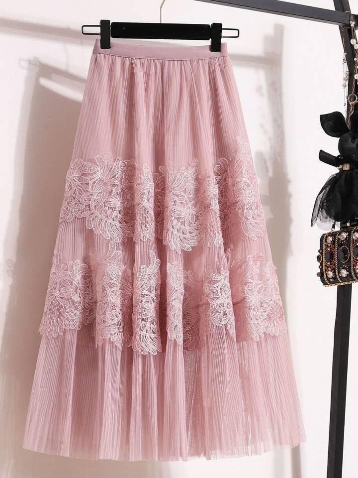 Versatile Lace & Tulle Midi Skirt in Pink SK210 and other Purchase wholesale red tutus. Free returns & net 60 terms on Faire trending on Faire.