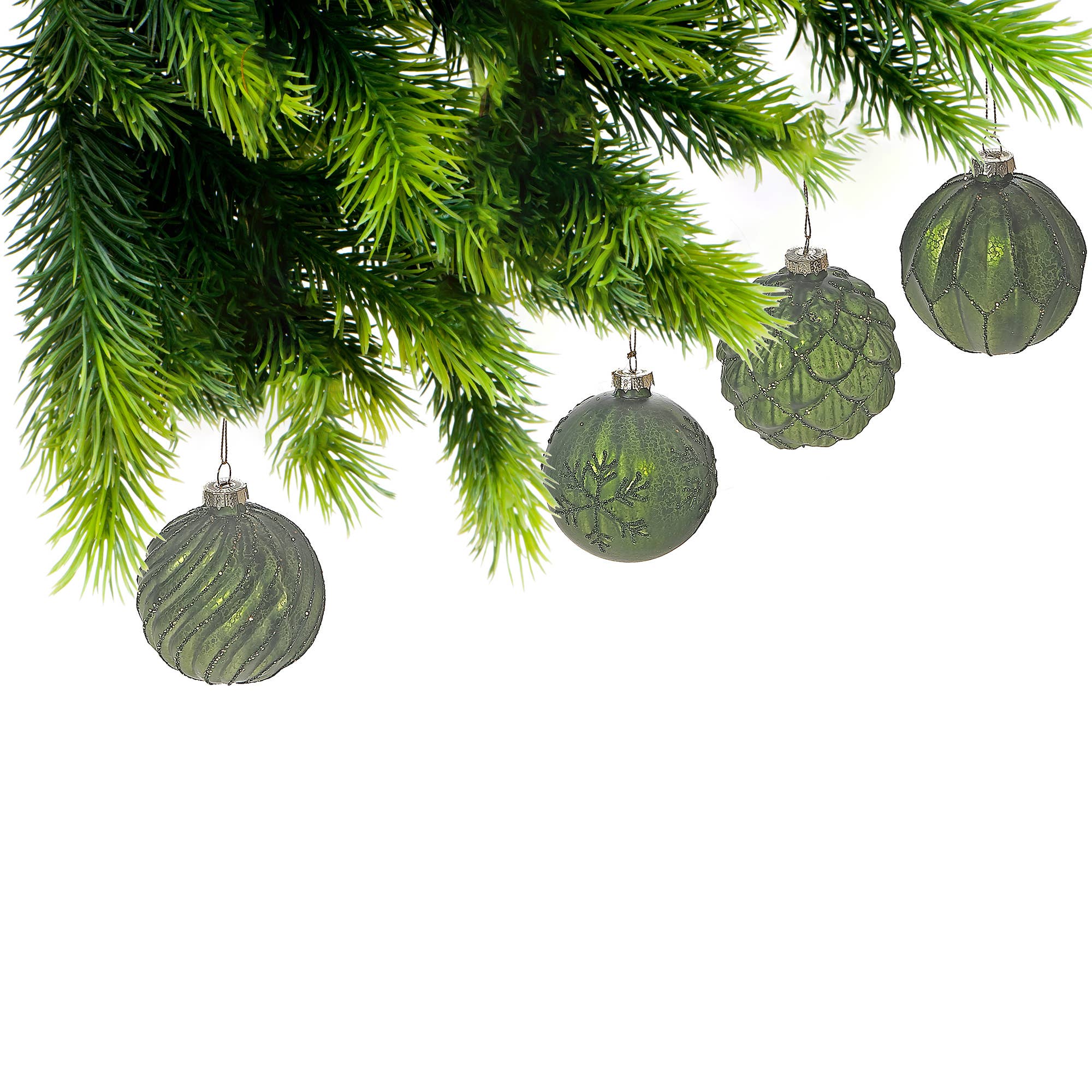 Glass Acorn Ornament Green Asstd 12/Display for wholesale on Faire1