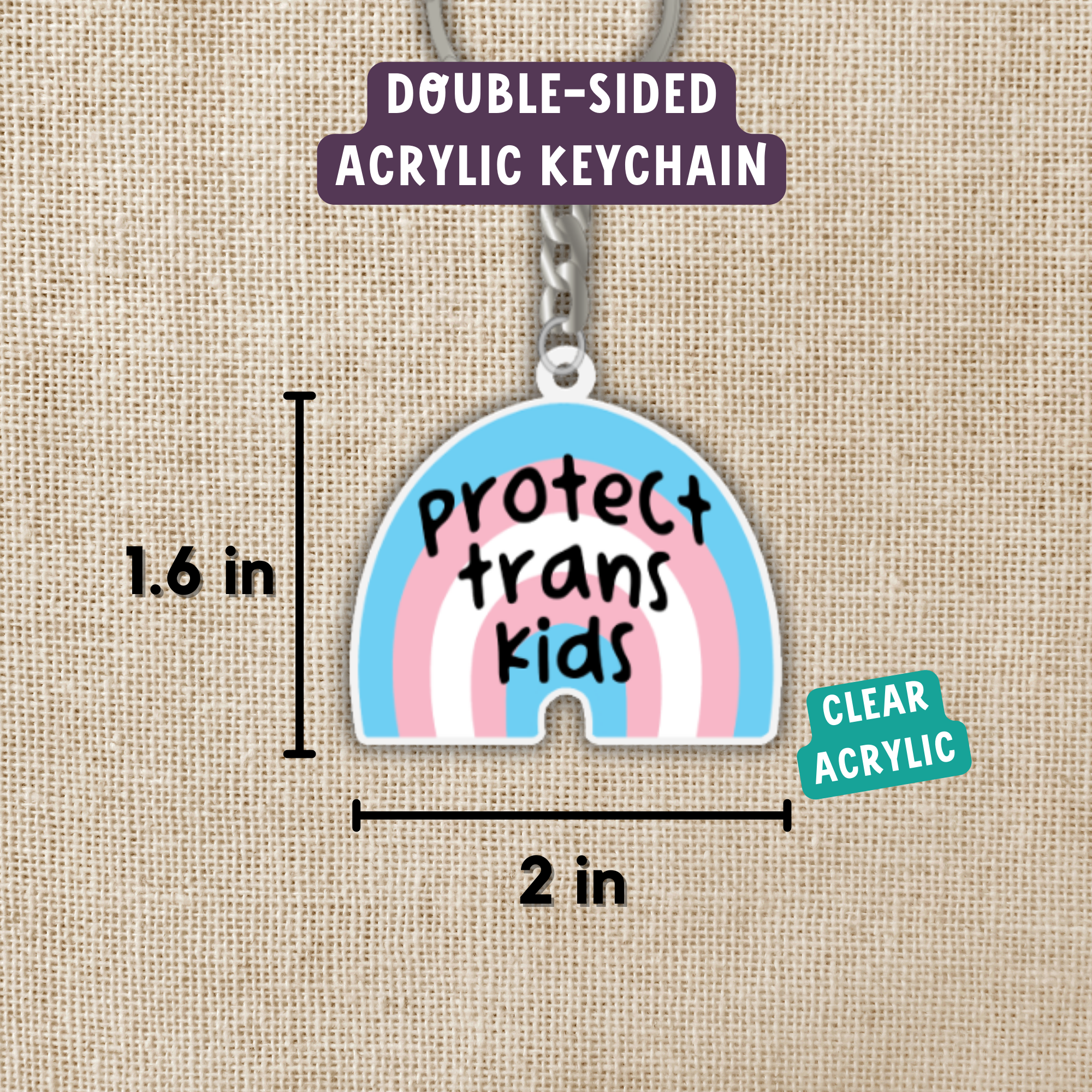 Kingdom of Threads – wholesale Keychain – Unisex – Protect Trans Kids Keychain1