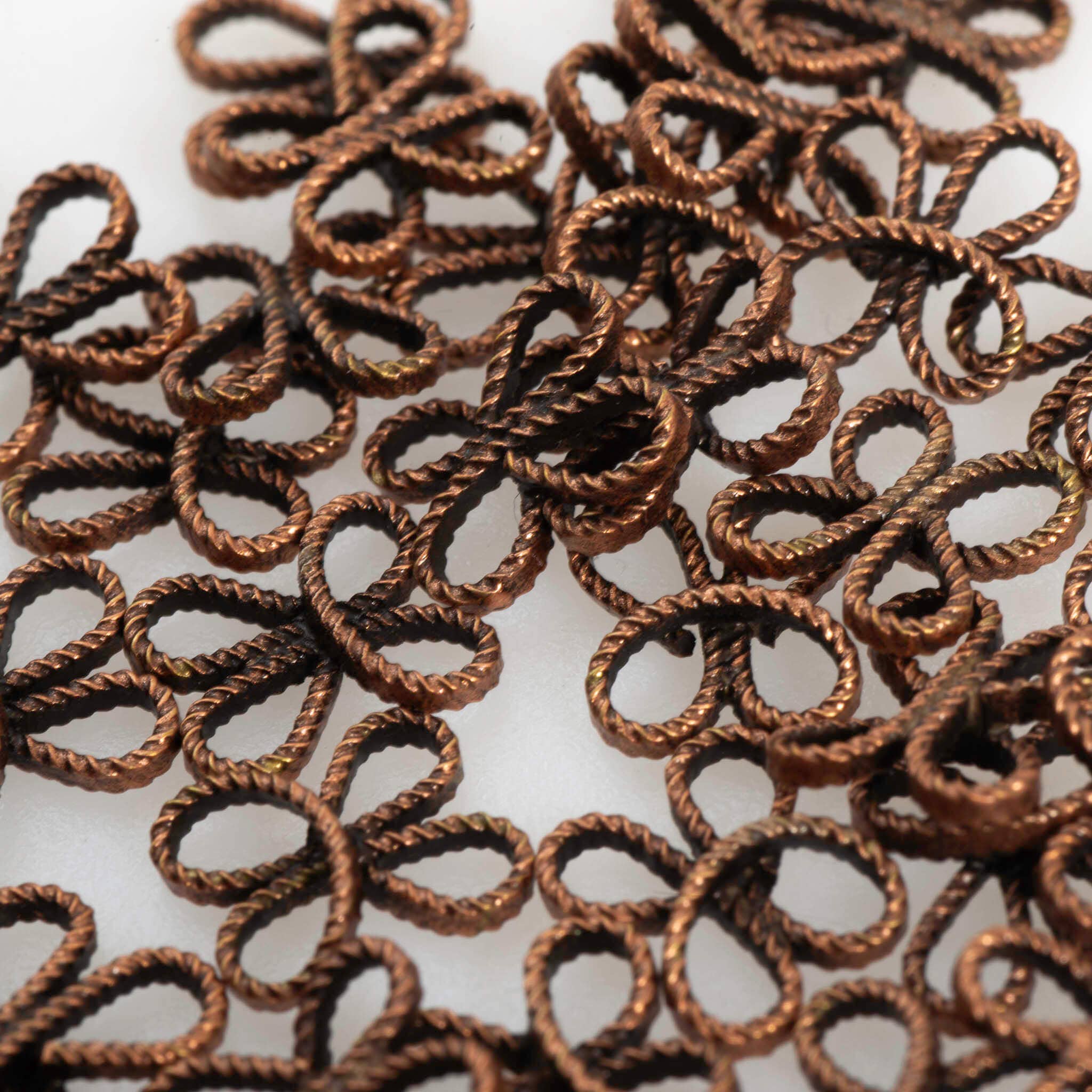 Continental Beads - Wholesale Individual Charm/Pendant - Filigree Flower Connector - Measure 9mm - Available in Multiple Colors - Sold Individually - CON10209