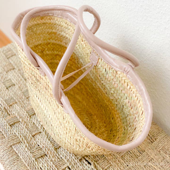 dear Morocco - Wholesale Beach Bag - French market basket // Moroccan / with long leather handle4