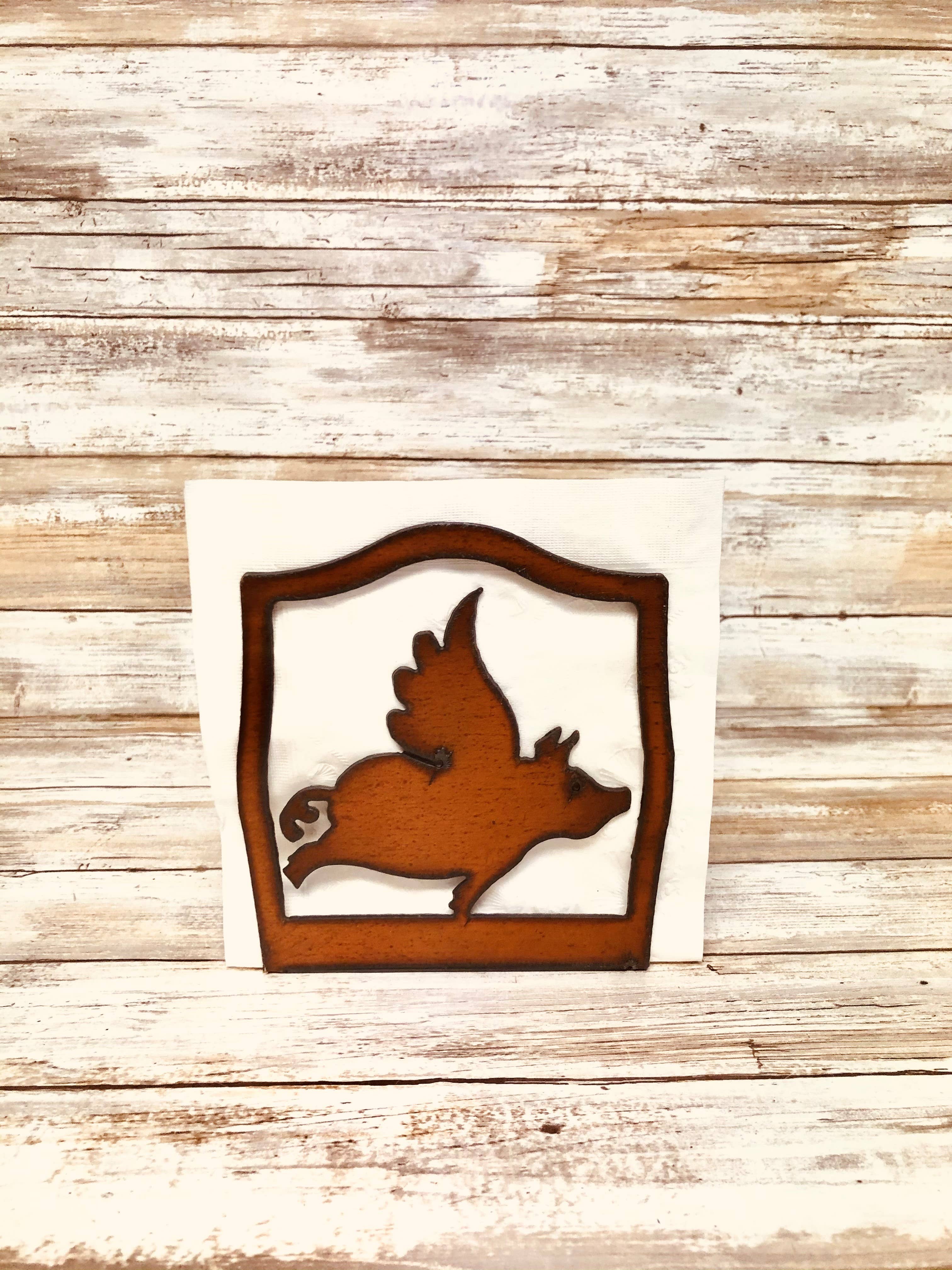 Universal Ironworks USA - Wholesale Napkin Holder - Flying Pig Whimsical Napkin Holder1
