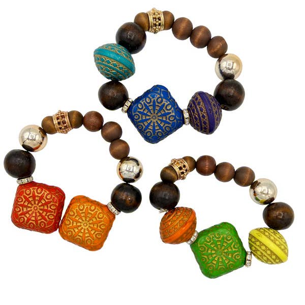 Multi Detail Mix Bead Statement Bracelet Set for wholesale on Faire1